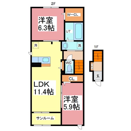 リヨン鯖江　02の物件間取画像